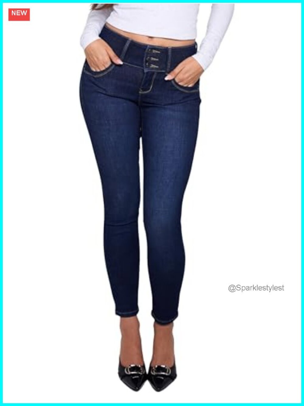 Mid-Rise Skinny Jeans 3 Button Recycled Fibers WannaBettaButt